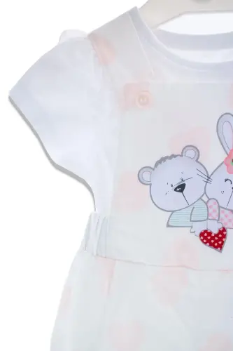 2 PARÇALI SEVİMLİ HAYVANLAR KIZ BEBEK SALOPET KIZ BEBEK TAKIM - RENK - 5