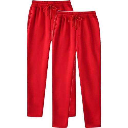 2 PC Mens Sweatpant Straight Leg Open Bottom Joggers Pants Loose Fit Athletic Track Joggers Sweatpants with Pockets - 1