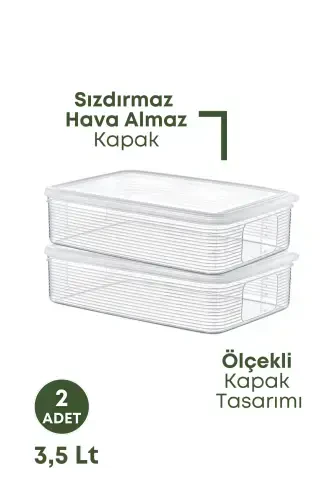 2 Pcs 3.5 Litre Refrigerator Organizer Storage Container -Freezer Storage Container-2 Pcs - GRİMOR LIFE (1)