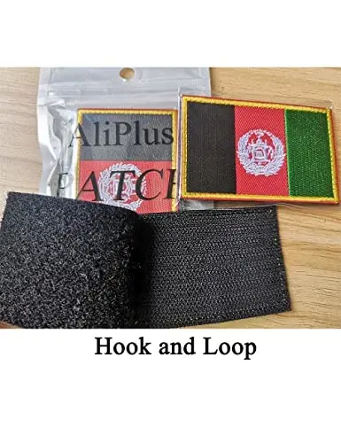 2 PCS AliPlus Afg'oniston bayrog'i yamalari kashta tikilgan taktik harbiy axloq yamoqlari Applique Fastener Hook and Loop - 5