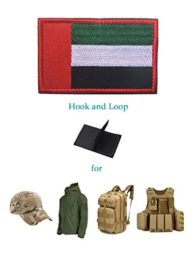 2 PCS AliPlus Arab Emirates Flag Patches Embroidered Tactical Military Morale Patch Applique Fastener Hook and Loop - 5