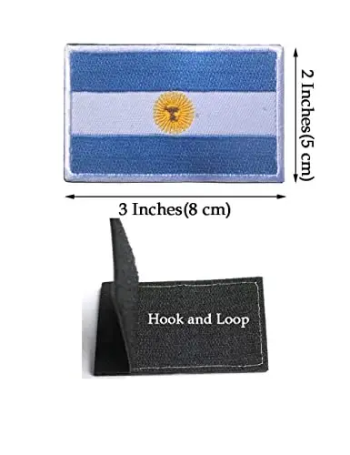 2 PCS AliPlus Argentina Flag Patches Embroidered Tactical Military Morale Patch Applique Fastener Hook and Loop - 2