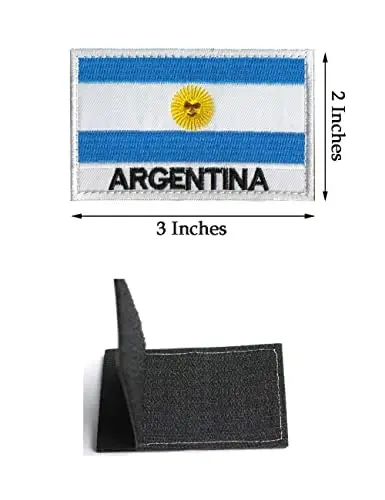 2 PCS AliPlus Argentina Flag Patches Embroidered Tactical Military Morale Patch Applique Fastener Hook and Loop(Argentina) - 3