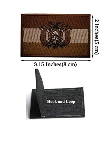 2 PCS AliPlus Boliviya Bayrog'i Kashtado'zlik Qilingan Taktik Harbiy Ruhiy Patch Applique Fastener Hook and Loop - 2