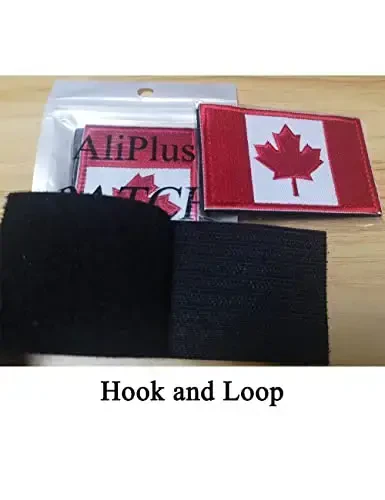 2 PCS AliPlus Canada Flag Patches Embroidered Tactical Military Morale Patch Applique Fastener Hook and Loop - 5