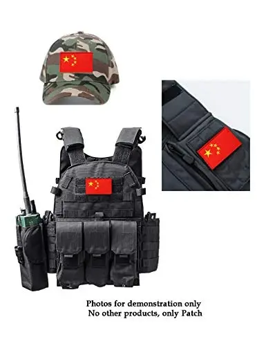2 PCS AliPlus China Flag Patches Embroidered Tactical Military Morale Patch Applique Fastener Hook and Loop - 4