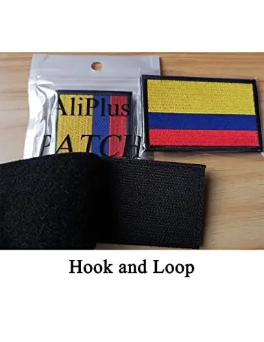 2 PCS AliPlus Colombia Flag Patches Embroidered Tactical Military Morale Patch Applique Fastener Hook and Loop - 5