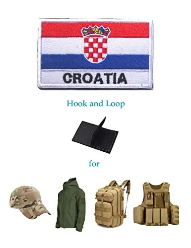 2 PCS AliPlus Croatia Flag Patches Embroidered Tactical Military Morale Patch Applique Fastener Hook and Loop - 5