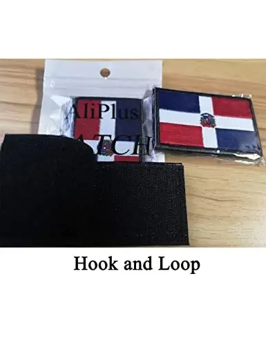 2 PCS AliPlus Dominican Flag Patch Embroidered Tactical Military Morale Patch Applique Fastener Hook and Loop - 5