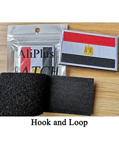 2 PCS AliPlus Egypt Flag Patches Kashtado‘z qilingan taktik harbiy axloqiy yamoq Applique Fastener Hook and Loop - 5