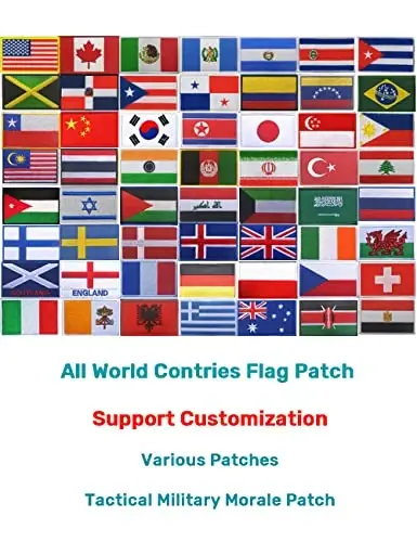 2 PCS AliPlus EI Salvador Flag Patches Embroidered Tactical Military Morale Patch Applique Fastener Hook and Loop - 7