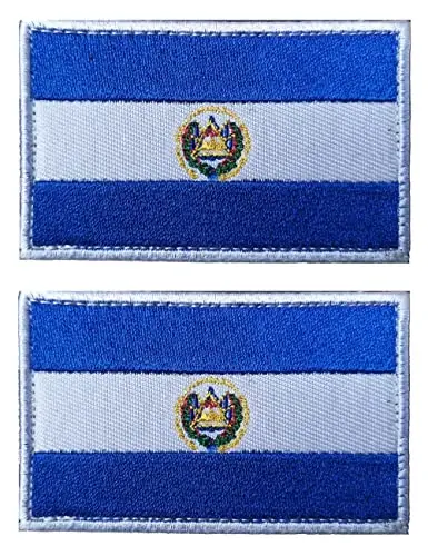 2 PCS AliPlus EI Salvador Flag Patches Kashtado'z taktikalik harbiy axloqiy yamoq Applique Fastener ilgak va halqa 