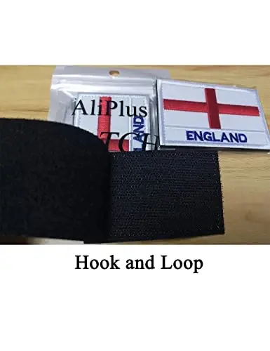 2 PCS AliPlus England Flag Patches Embroidered Tactical Military Morale Patch Applique Fastener Hook and Loop - 5