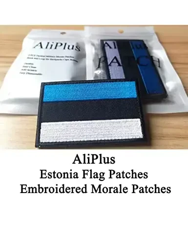 2 PCS AliPlus Estonia Flag Patches Embroidered Tactical Military Patch Morale Patch Applique Fastener Hook and Loop - ALIPLUS (1)