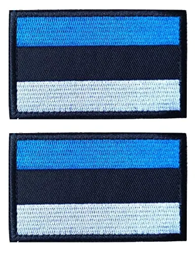 2 PCS AliPlus Estonia Flag Patches Embroidered Tactical Military Patch Morale Patch Applique Fastener Hook and Loop - 1