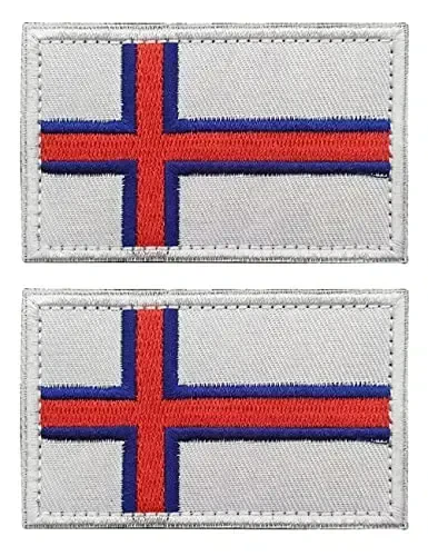 2 PCS AliPlus Farer orollari bayrog'i yamalari Kashtado'zlik taktik harbiy axloq yamog'i Applique mahkamlagich ilgak va halqa - 1