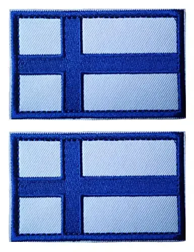 2 PCS AliPlus Finland Flag Patches kashtasi taktikalı harbiy axloqiy yamoq dasturi mahkamlagich ilgagi va ilmoq - 1