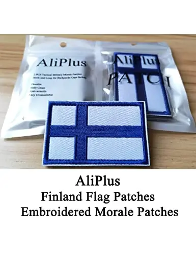2 PCS AliPlus Finland Flag Patches kashtasi taktikalı harbiy axloqiy yamoq dasturi mahkamlagich ilgagi va ilmoq - 2