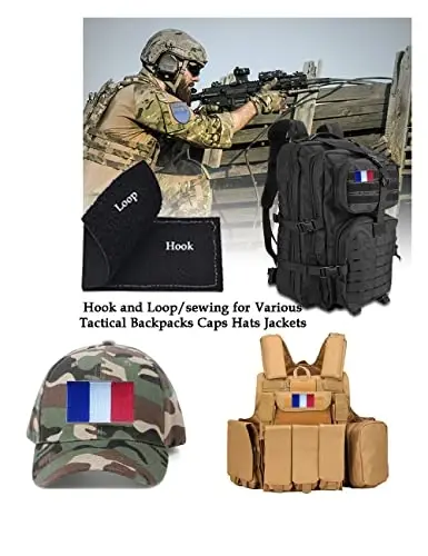 2 PCS AliPlus France Flag Patches Embroidered Tactical Military Morale Patch Applique Fastener Hook and Loop - 4