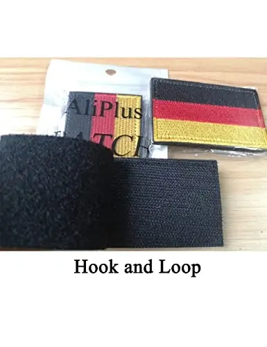 2 PCS AliPlus Germany Flag Patches Embroidered Tactical Military Morale Patch Applique Fastener Hook and Loop - 5