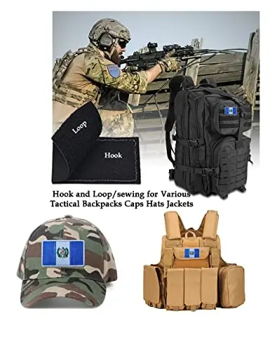 2 PCS AliPlus Guatemala Flag Patches Embroidered Tactical Military Morale Patch Applique Fastener Hook and Loop - 4