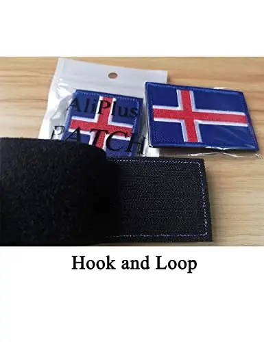 2 PCS AliPlus Iceland Flag Patches Embroidered Tactical Military Morale Patch Applique Fastener Hook and Loop - 5