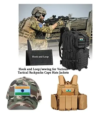 2 PCS AliPlus India Flag Patches Embroidered Tactical Military Morale Patch Applique Fastener Hook and Loop - 4