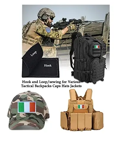 2 PCS AliPlus Ireland Flag Patches Kashtado'z qilingan taktik harbiy axloqiy yamoq Applique mahkamlagichi ilgak va halqa - 4