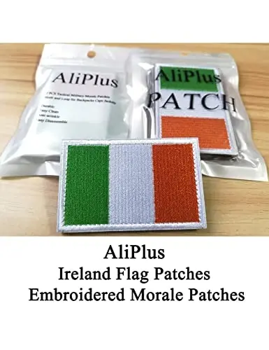 2 PCS AliPlus Ireland Flag Patches Вышитые тактические военные моральные нашивки Аппликация Застежка-липучка - ALIPLUS (1)