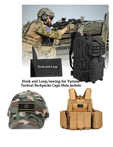 2 PCS AliPlus Isroil bayrog'i yamalari Kashtado'zlik taktik harbiy axloq yamog'i Applique mahkamlagich ilgak va halqa (ArmyGreen) - 3