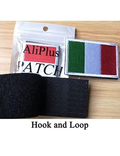 2 PCS AliPlus Italy Flag Patches Embroidered Tactical Military Morale Patch Applique Fastener Hook and Loop - 5