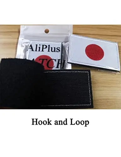 2 PCS AliPlus Japan Flag Patches Embroidered Tactical Military Morale Patch Applique Fastener Hook and Loop - 5