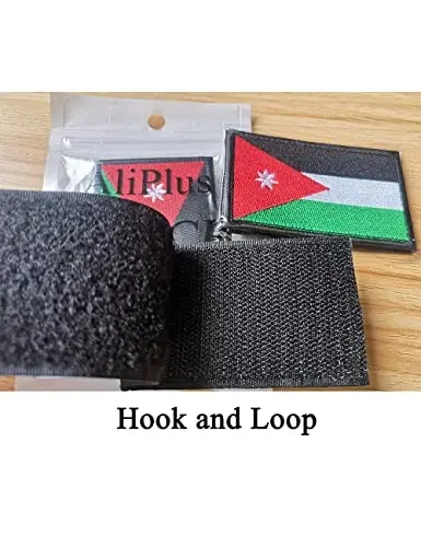 2 PCS AliPlus Jordan Flag Patches Embroidered Tactical Military Morale Patch Applique Fastener Hook and Loop - 5