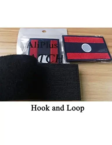 2 PCS AliPlus Laos Flag Patches Embroidered Tactical Military Morale Patch Applique Fastener Hook and Loop - 5