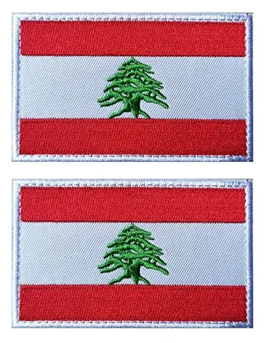 2 PCS AliPlus Lebanon Flag Patch Kashtachilik Taktik Harbiy Yamoq Xalta Qopqoq Shlyapa Kurtkalar uchun ilgak va halqa - 1