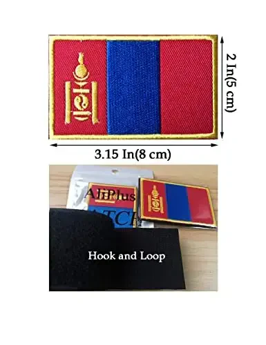 2 PCS AliPlus Mo'g'uliston bayrog'i yamalari kashtado'zlik taktik harbiy axloq yamog'i Applique mahkamlagich ilgak va halqa - 3