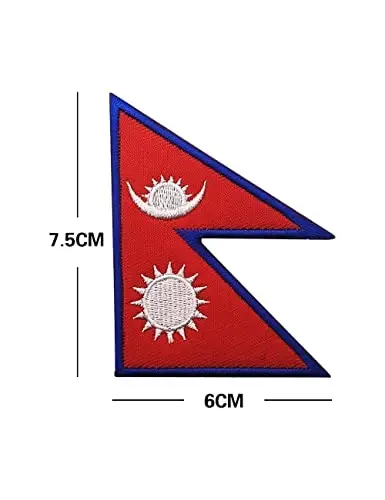 2 PCS AliPlus Nepal Flag Patches Embroidered Tactical Military Morale Patch Applique Fastener Hook and Loop - ALIPLUS (1)
