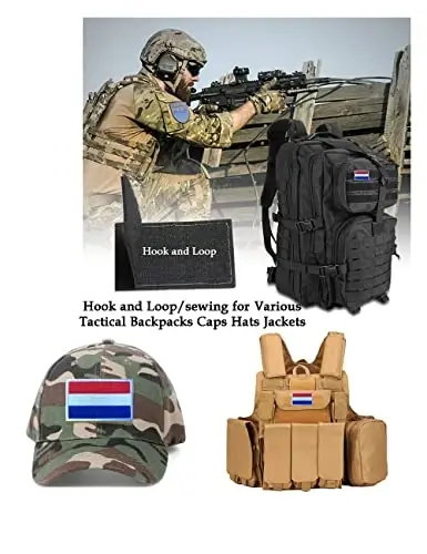 2 PCS AliPlus Netherlands Flag Patches Embroidered Tactical Military Morale Patch Applique Fastener Hook and Loop - 4