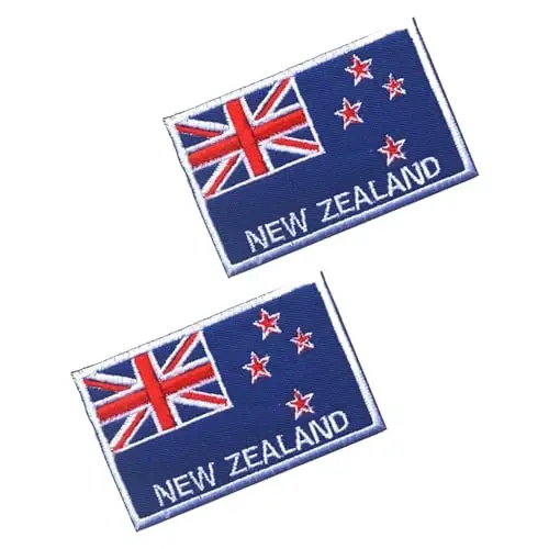 2 PCS AliPlus New Zealand Flag Patches Embroidered Tactical Military Morale Patch Applique Fastener Hook and Loop(White Border) - 4