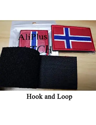 2 PCS AliPlus Norway Flag Patches Embroidered Tactical Military Morale Patch Applique Fastener Hook and Loop - 5
