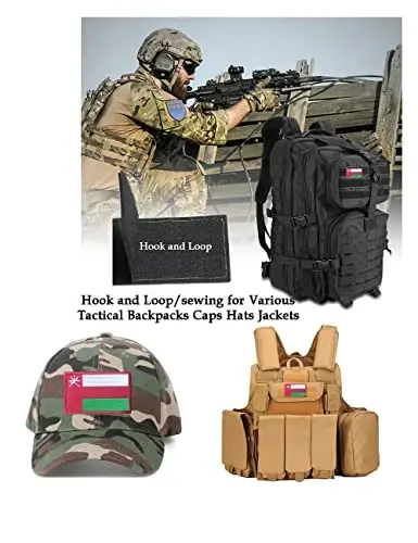 2 PCS AliPlus Oman Flag Patches Embroidered Tactical Military Morale Patch Applique Fastener Hook and Loop - 4