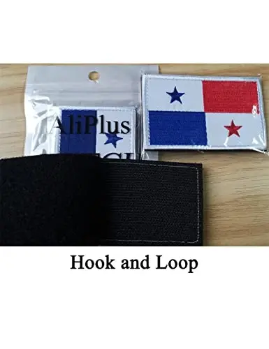 2 PCS AliPlus Panama Flag Patches Embroidered Tactical Military Morale Patch Applique Fastener Hook and Loop - 5