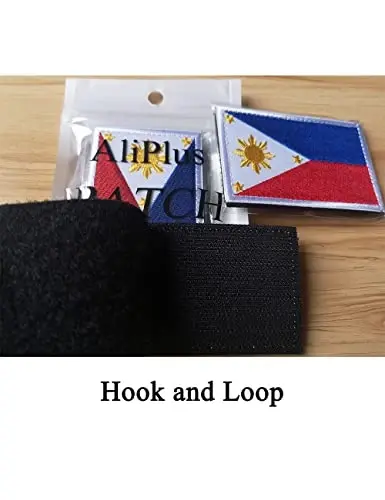 2 PCS AliPlus Philippines Flag Patches Embroidered Tactical Military Morale Patch Applique Fastener Hook and Loop - 5