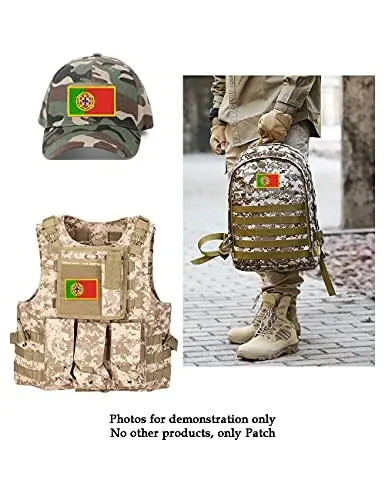 2 PCS AliPlus Portugal bayrog'i naqshlari Kashtado'zlik taktik harbiy axloq naqshlari Applique mahkamlagich ilgak va halqa - 4