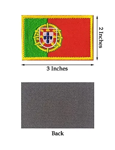 2 PCS AliPlus Portugal bayrog'i naqshlari Kashtado'zlik taktik harbiy axloq naqshlari Applique mahkamlagich ilgak va halqa - 2