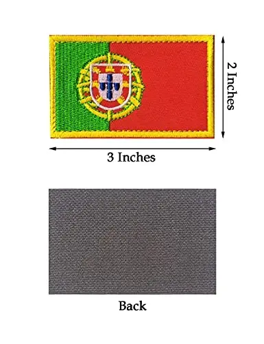 2 PCS AliPlus Portugal bayrog'i naqshlari Kashtado'zlik taktik harbiy axloq naqshlari Applique mahkamlagich ilgak va halqa - 2