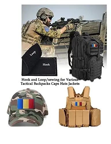 2 PCS AliPlus Romania Flag Patches Embroidered Tactical Military Morale Patch Applique Fastener Hook and Loop - 4