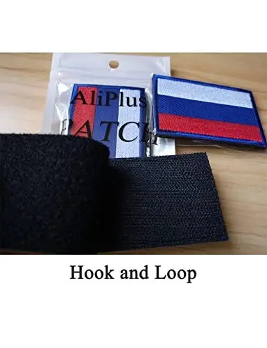 2 PCS AliPlus Russia Flag Patches Kashtado'z qilingan taktik harbiy axloqiy yamoq Applique Fastener Hook and Loop - 5