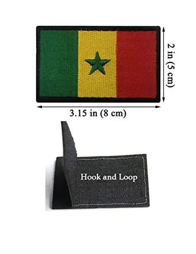 2 PCS AliPlus Senegal Bayrog'i kashtado'zlik qilingan taktik harbiy axloqiy yamoq Applique mahkamlagich ilgak va halqa - ALIPLUS (1)