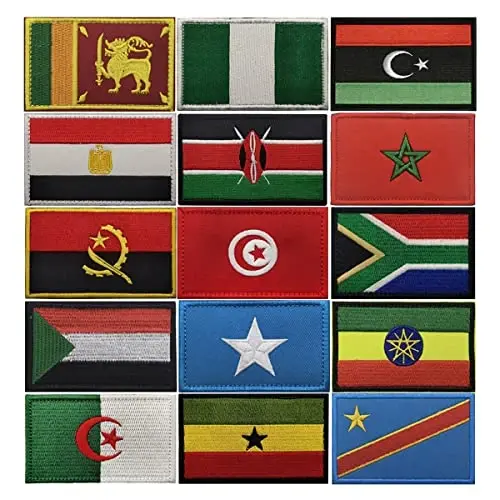 2 PCS AliPlus Senegal Bayrog'i kashtasi taktik harbiy axloqiy yamoq Applique Fastener Hook va Loop - 4